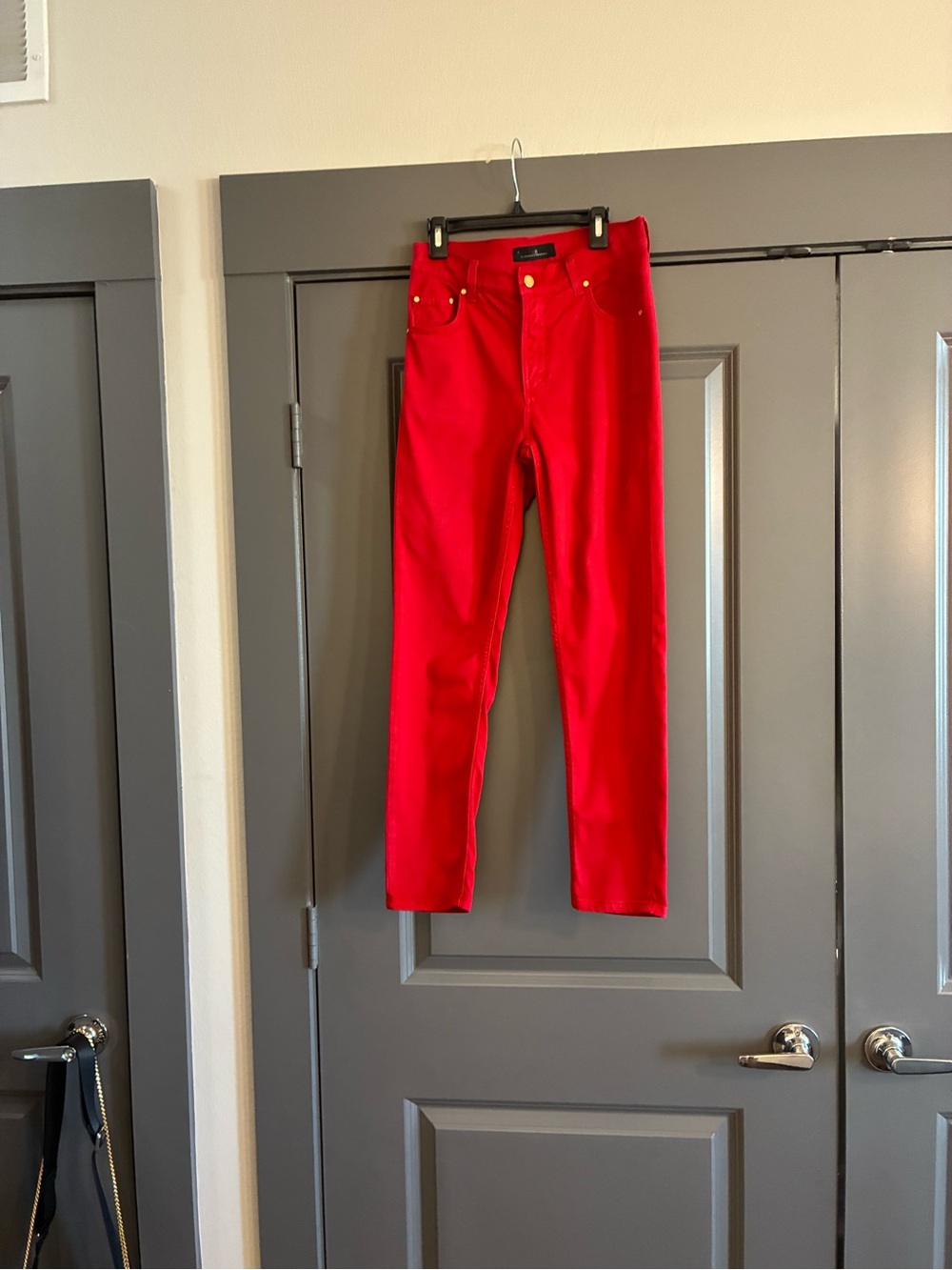 CH Carolina Herrera Red Stretch Skinny Jeans